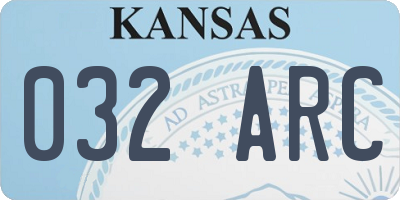KS license plate 032ARC