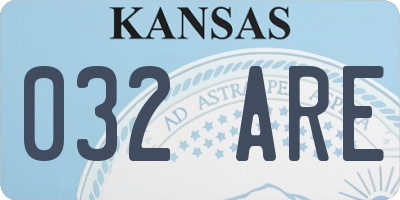 KS license plate 032ARE