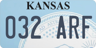 KS license plate 032ARF