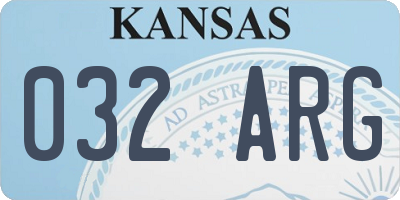 KS license plate 032ARG