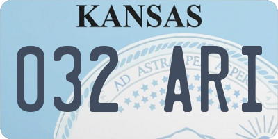 KS license plate 032ARI