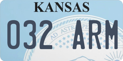 KS license plate 032ARM