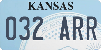 KS license plate 032ARR