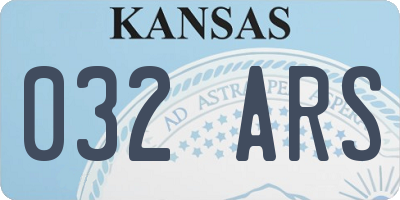 KS license plate 032ARS