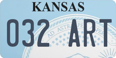 KS license plate 032ART