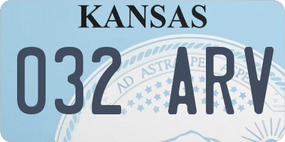 KS license plate 032ARV