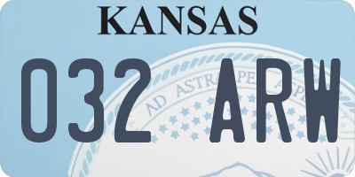 KS license plate 032ARW