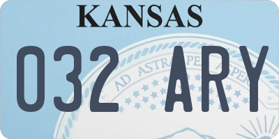 KS license plate 032ARY