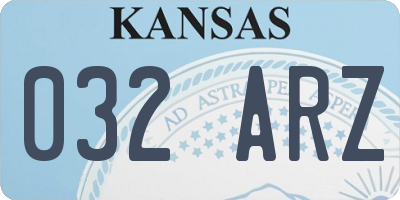 KS license plate 032ARZ