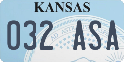 KS license plate 032ASA
