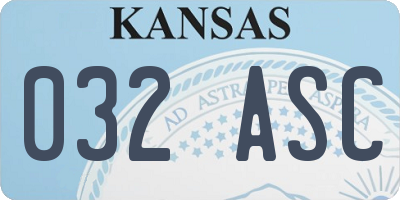 KS license plate 032ASC