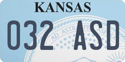 KS license plate 032ASD