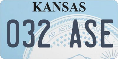 KS license plate 032ASE