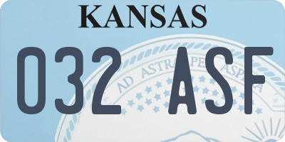 KS license plate 032ASF