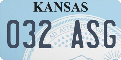 KS license plate 032ASG