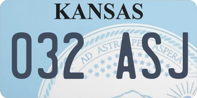KS license plate 032ASJ