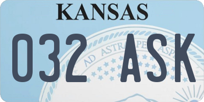 KS license plate 032ASK