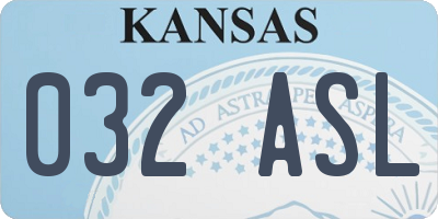 KS license plate 032ASL