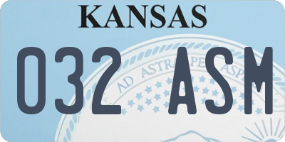 KS license plate 032ASM