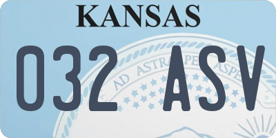 KS license plate 032ASV