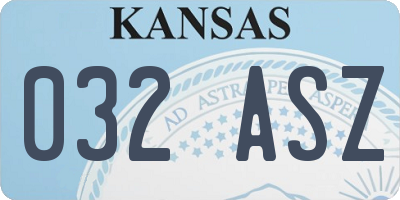 KS license plate 032ASZ