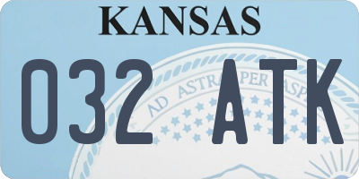 KS license plate 032ATK