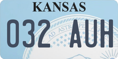 KS license plate 032AUH