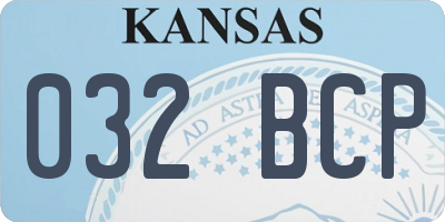 KS license plate 032BCP