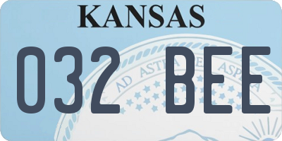 KS license plate 032BEE