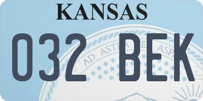 KS license plate 032BEK
