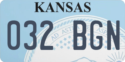 KS license plate 032BGN