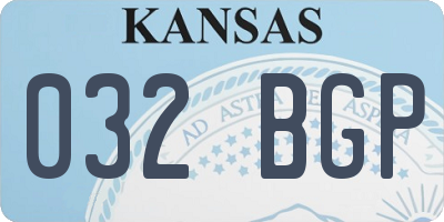 KS license plate 032BGP