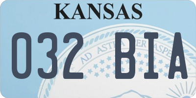 KS license plate 032BIA