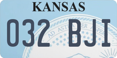 KS license plate 032BJI