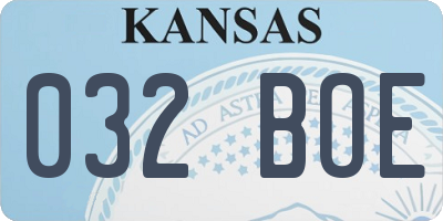 KS license plate 032BOE