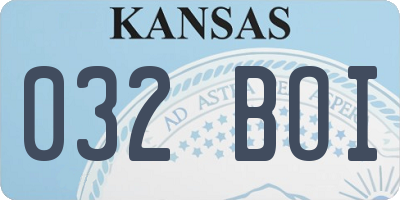 KS license plate 032BOI