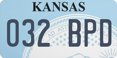 KS license plate 032BPD