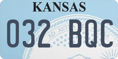 KS license plate 032BQC