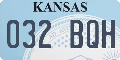 KS license plate 032BQH