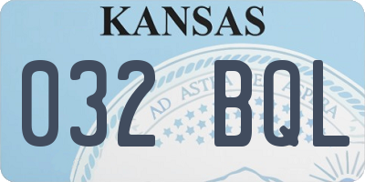 KS license plate 032BQL