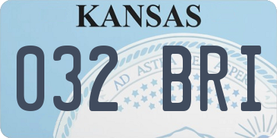 KS license plate 032BRI
