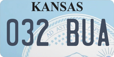 KS license plate 032BUA