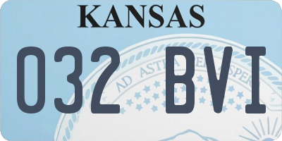 KS license plate 032BVI