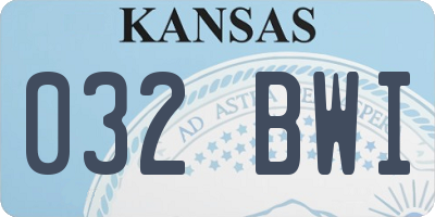 KS license plate 032BWI