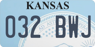 KS license plate 032BWJ