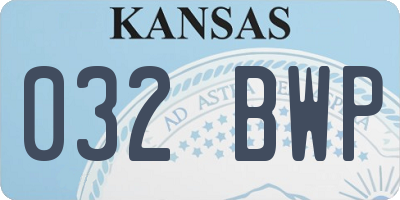 KS license plate 032BWP