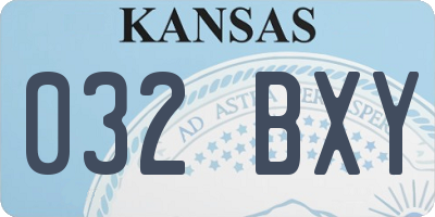 KS license plate 032BXY