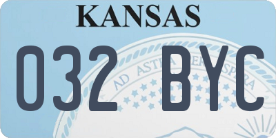 KS license plate 032BYC