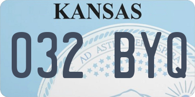 KS license plate 032BYQ
