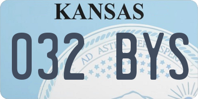 KS license plate 032BYS